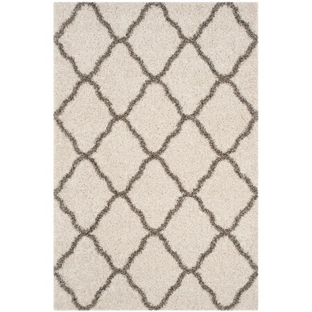 Safavieh 10 x 14 ft. Hudson Shag Power Loomed Rectangle Area Rug; Ivory & Grey SGH283A-10